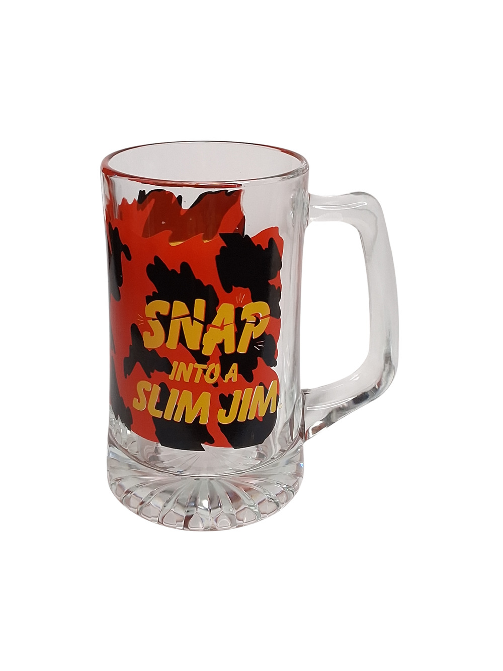 Slim Jim Snap Into A Slim Jim Heavy Glass Beer Mug Large 16 oz Promo Collectible